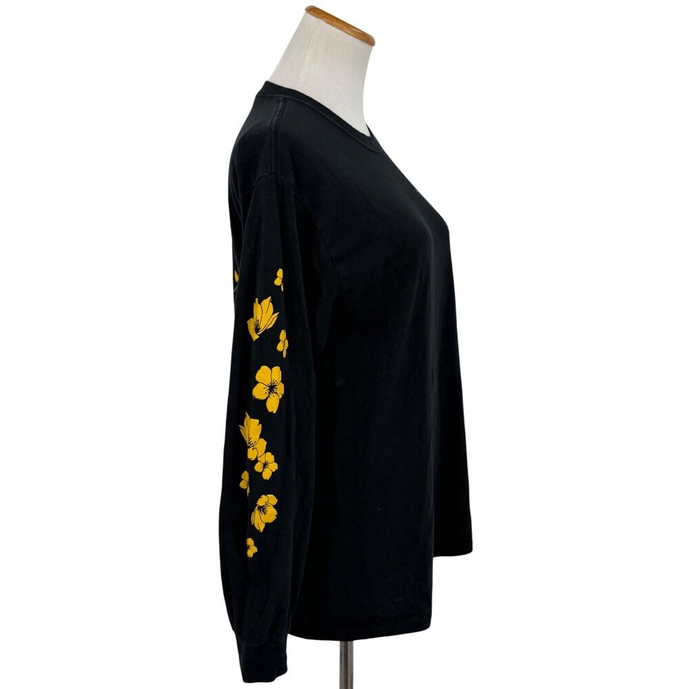 Riot Society Black L/S Skull & Floral Graphic Print Tee | Streetwear Grunge Moto - Picture 6 of 13
